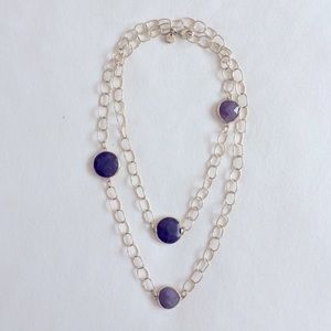 Ann Taylor LOFT Amethyst Chain Necklace